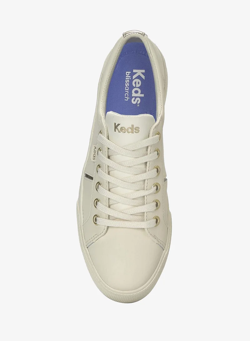 Keds Egret/Champagne Keds Women's Jump Kick Duo Leather Casual Sneaker Beige for Women | Best Price UAE